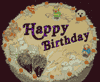 Happy bithday sulla torta decorata, Auguri di compleanno !