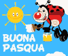 Coccinella augura buona Pasqua